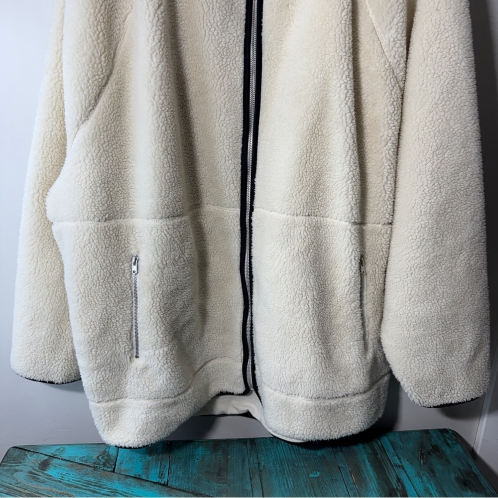 Old Navy Cozy Teddy Sherpa Long Zip Jacket Size XXL Relaxed Oversized Boxy - Picture 4 of 10